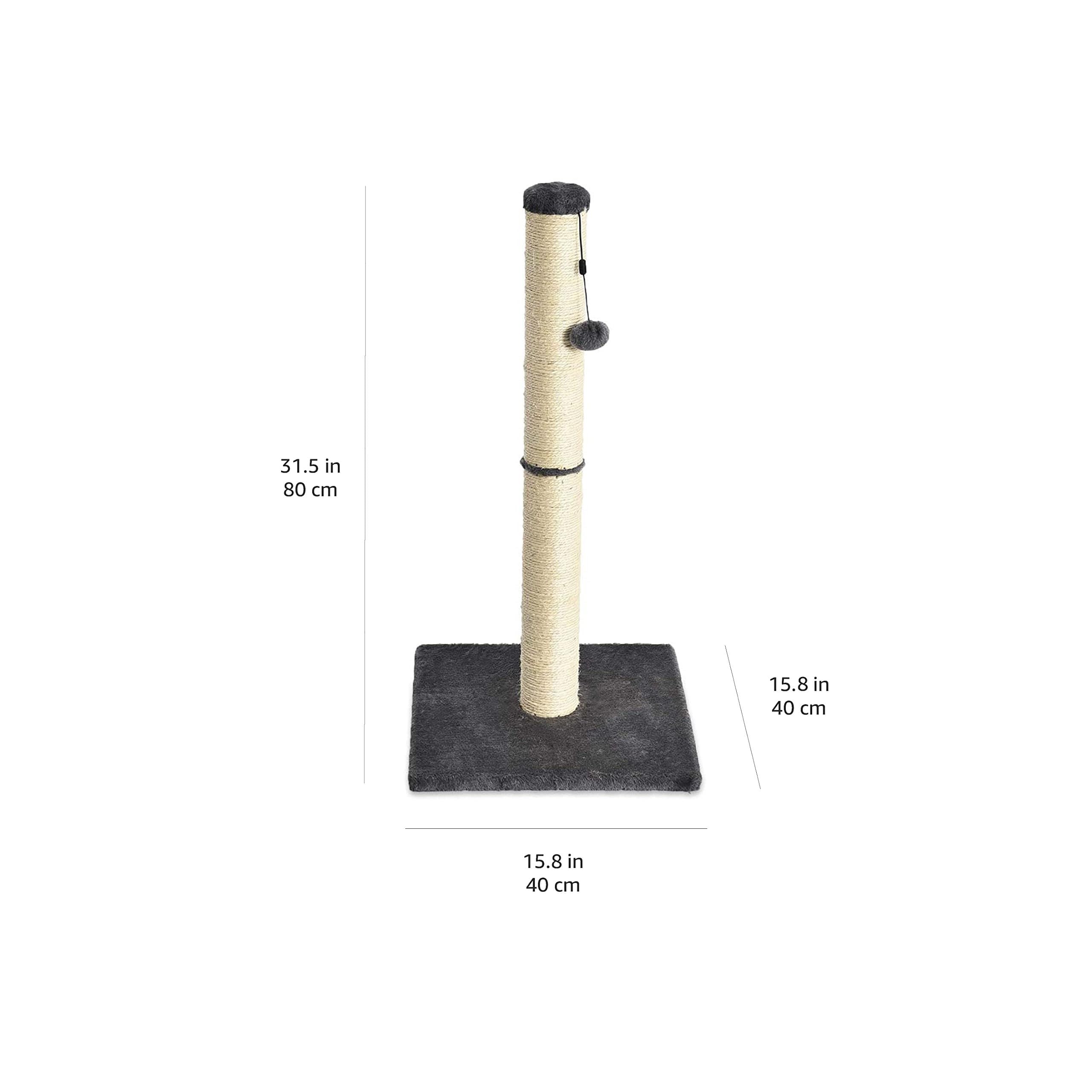 Huitich medium cat scratching post with sturdy base and hanging toy for playful cats