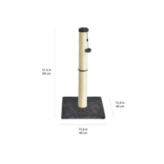 Huitich medium cat scratching post with sturdy base and hanging toy for playful cats