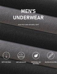 Soft cotton mens boxer shorts by Natural Feelings in black and gray with breathable comfortable fabric