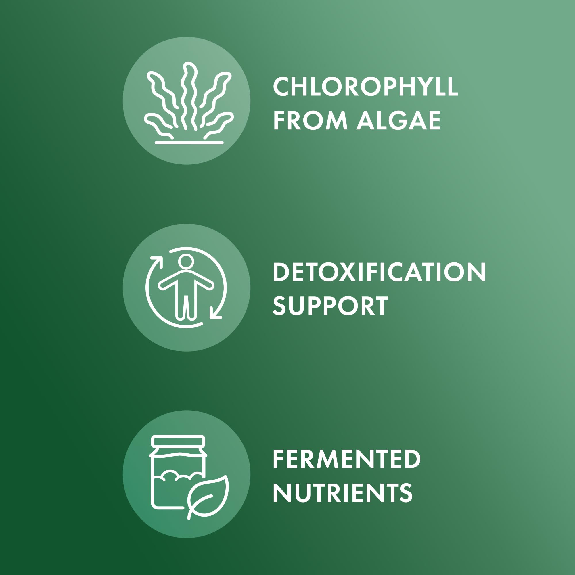 Dr. Mercola fermented chlorella tablets benefits showing chlorophyll from algae detoxification support and fermented nutrients