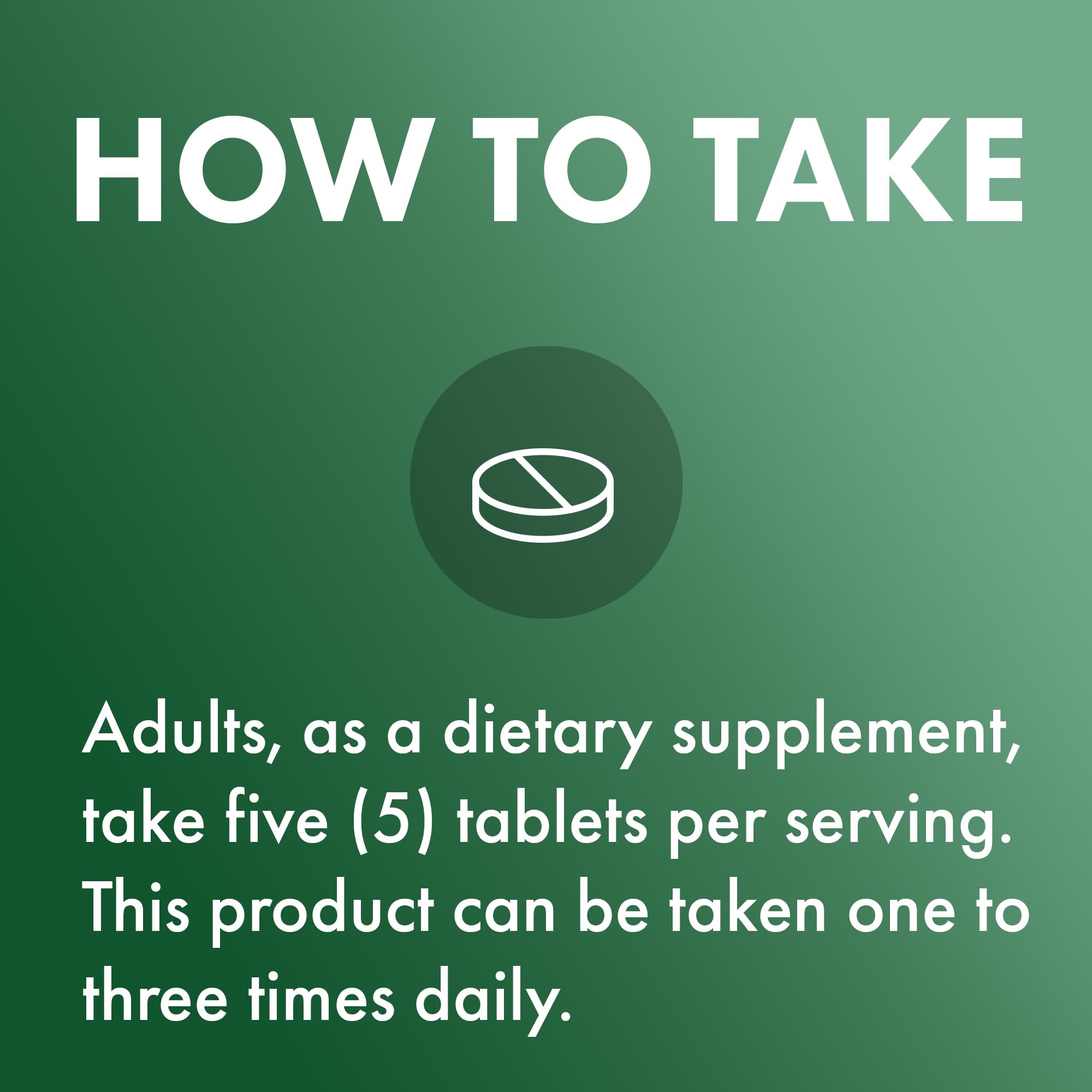 Dr. Mercola fermented chlorella tablets supplement label showing dosage five tablets per serving one to three times daily