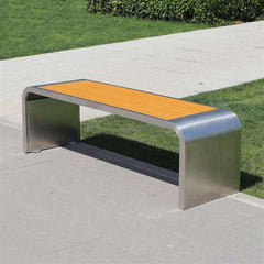 Huitich metal outdoor bench UAE with sleek design and wood accents for garden or patio use