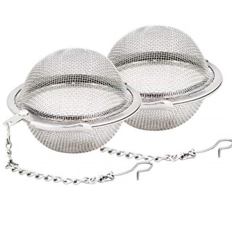 Huitich stainless steel mesh tea ball tea infuser pack of 2 with chain and hook for loose leaf tea