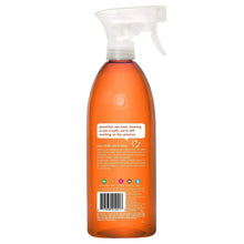 Method daily kitchen cleaner spray bottle, orange with pump trigger and barcode back label