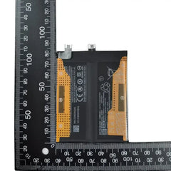 Mumzar Xiaomi Black Shark 4 Pro replacement battery with dual flex connectors and rulers showing dimensions