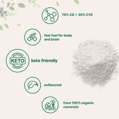 Micro Ingredients organic MCT oil powder unflavored white powder keto friendly 70 percent C8 and 30 percent C10