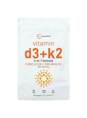 Micro Ingredients Vitamin D3 + K2 – 300 Softgels - Mumzar