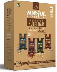 EAT Anytime Mindful Assorted Nutri Bar 12 pack box with four flavor bars added iron and calcium gluten free energy bars UAE