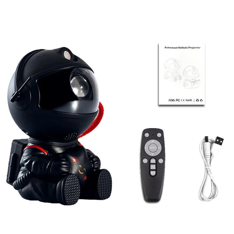 Huitich mini astronaut projector galaxy light with remote control, USB cable, and user manual