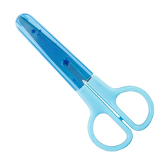 Huitich mini student safety scissors in light blue with protective cover and rounded tips