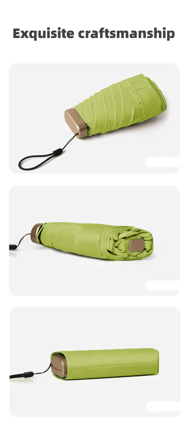 Mumzar mini sun umbrella pocket size in green, compact design for easy carrying and protection from sunlight