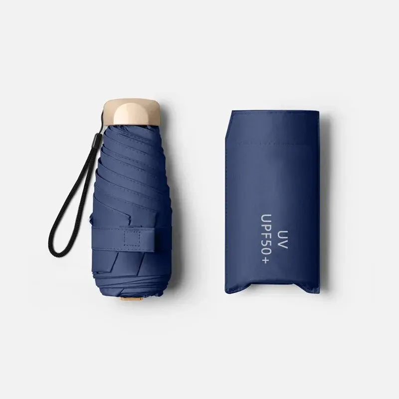 Mumzar mini sun umbrella pocket size in navy color with UV protection and compact design