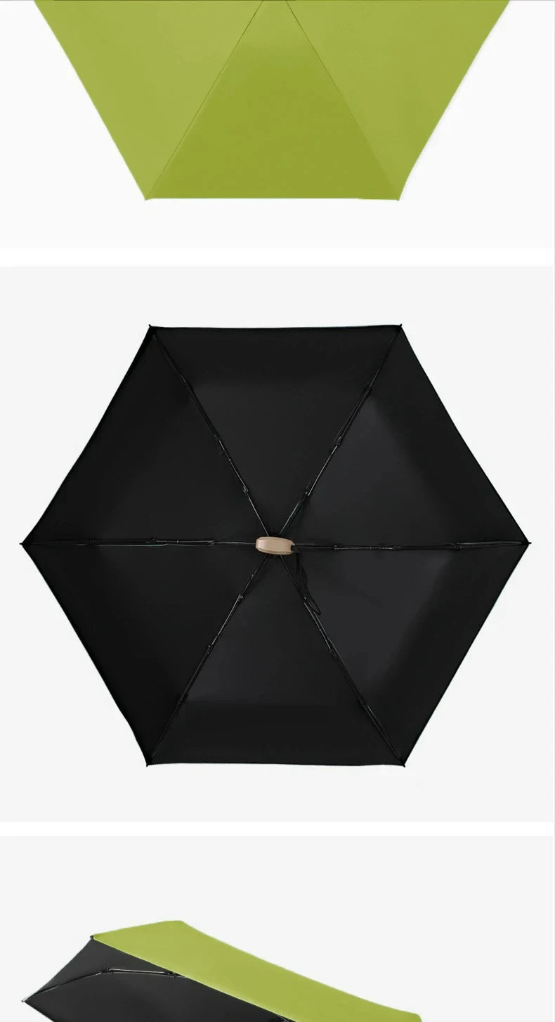 Mumzar mini sun umbrella pocket size in black, compact design perfect for sunny days
