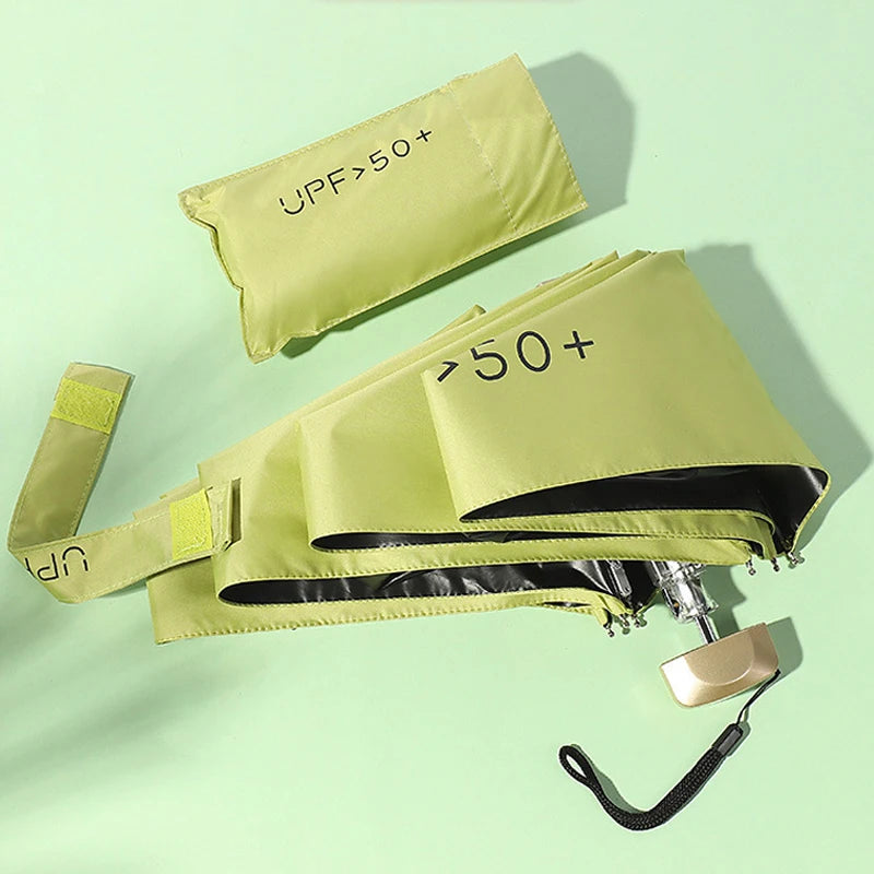 Mumzar mini sun umbrella pocket size with UPF 50+ protection in stylish green color