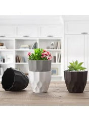 Modern Minimalism Gray Plastic Planters: Sleek Style for Indoor Greenery - Mumzar.com