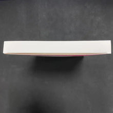 White cardboard packaging box for a pregnancy test, top view