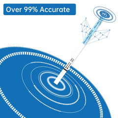 MomMed pregnancy test kit UAE showing branded dipstick on blue target graphic and over 99 percent accuracy claim