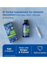 mommy's bliss Gripe Water original age 2 weeks+ bottle, box, and syringe