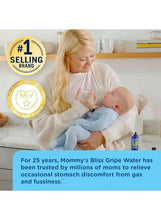 mommy's bliss Gripe Water original bottle with box beside baby and caregiver