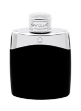 Mont Blanc Legend eau de toilette bottle, black glass and silver cap