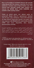 Moods Ultrathin condoms box back with barcode and condom length and size details