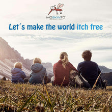 MOSKINTO mosquito logo with “Let’s make the world itch free” message