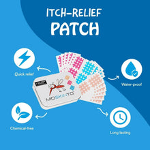 Itch-relief patch tin with colorful patch sheets, water-proof and long-lasting icons
