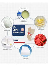 Corn remover pads packaging with vaseline, phenol, salicylic acid ingredient icons