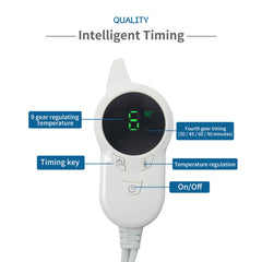 Prosight white controller with digital display and timing and temperature buttons for electric heating pad for back pain