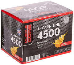 Muscle Core Nutrition L-Carnitine 89ml box 4500 tangerine flavor supplement packaging