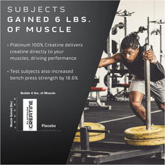 Muscletech Platinum creatine ad with athlete pushing sled in gym highlighting creatine monohydrate powder UAE benefits