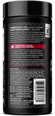 MuscleTech Hydroxycut Hardcore Elite UAE black supplement bottle showing back label with ingredients and directions