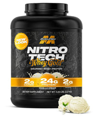 MuscleTech Whey Protein Powder (Vanilla Cream, 5LB) - Nitro-Tech Whey Protein Isolate Smoothie Mix for Lean Muscle & Recovery - 24g of Whey Gold for Women & Men - Packaging May Vary - Mumzar