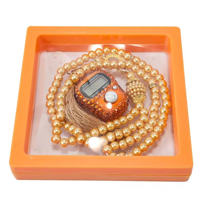 Muslim Tasbihs Set 99 Rosary Glass Worry Beads Allah Muhammad Islamic Prayer Tasbih Digital for Religion Eid Ramadan Gift - Mumzar.com