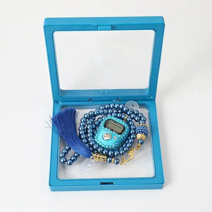 Muslim Tasbihs Set 99 Rosary Glass Worry Beads Allah Muhammad Islamic Prayer Tasbih Digital for Religion Eid Ramadan Gift - Mumzar.com