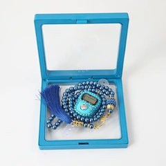 Muslim Tasbihs Set 99 Rosary Glass Worry Beads Allah Muhammad Islamic Prayer Tasbih Digital for Religion Eid Ramadan Gift - Mumzar.com