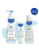 Mustela baby cleansing gel pump bottle with two other Mustela bottles