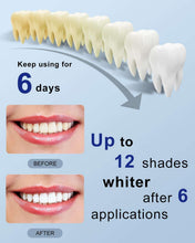 Teeth whitening strips with arrow and smile before-and-after