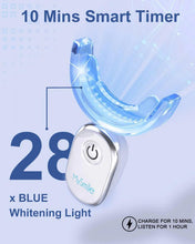 LED teeth whitening light with timer device and mouthguard tray