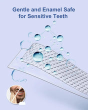 Gentle enamel-safe teeth whitening strip tray with water droplets