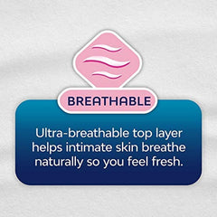 Nana ultra thin sanitary pads breathable badge showing ultra breathable top layer for fresh intimate skin