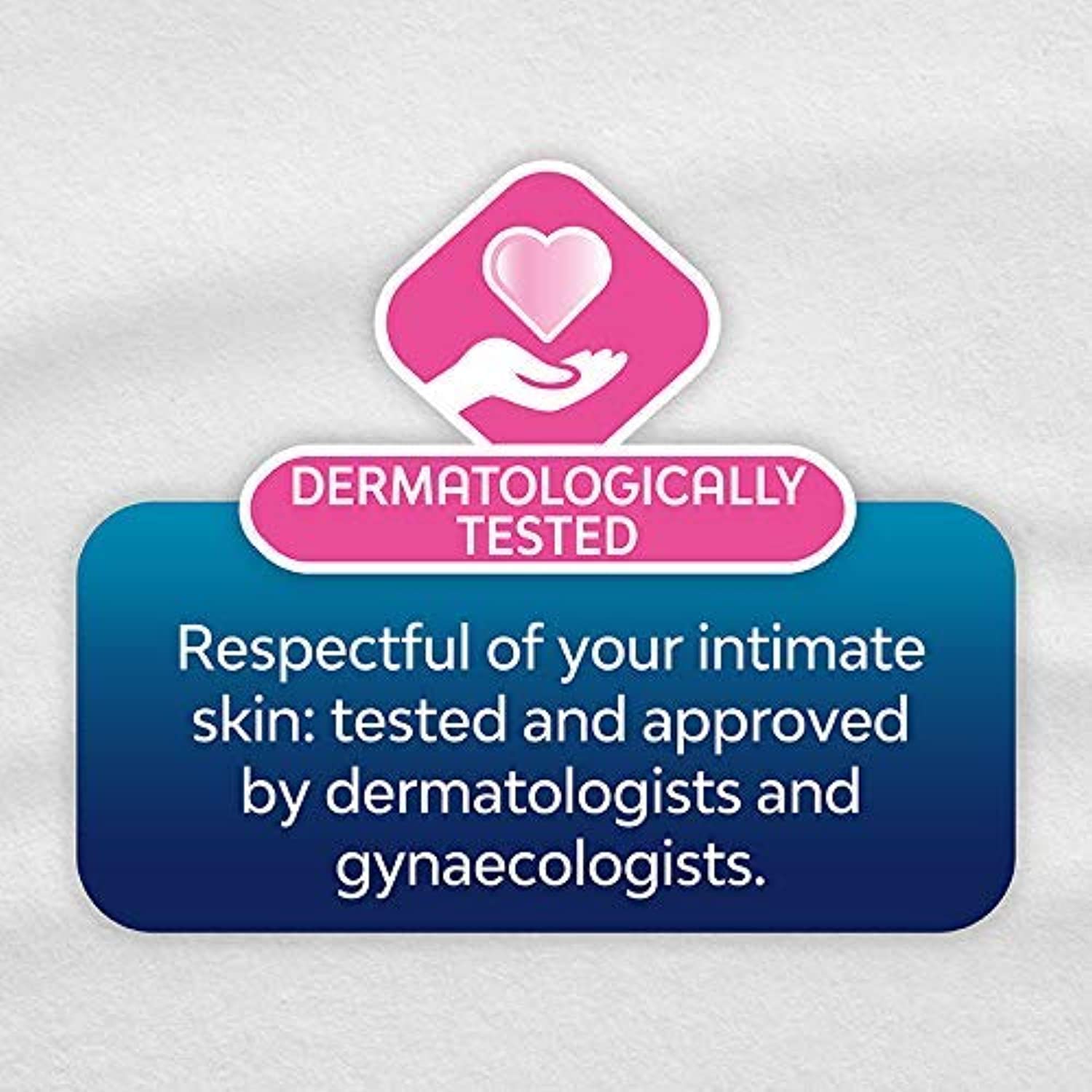 Nana ultra thin sanitary pads dermatologically tested badge showing heart in hand and skin safety message
