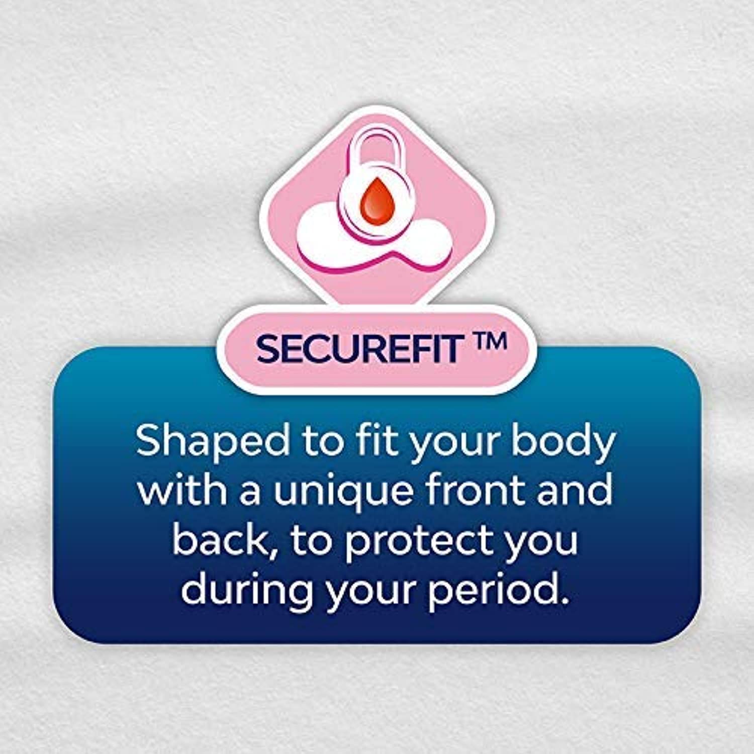 Nana ultra thin sanitary pads SecureFit shaped to fit your body with unique front and back for period protection