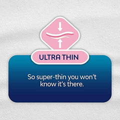 Nana ultra thin sanitary pads label showing pink ultra thin icon and message So super thin you wont know its there