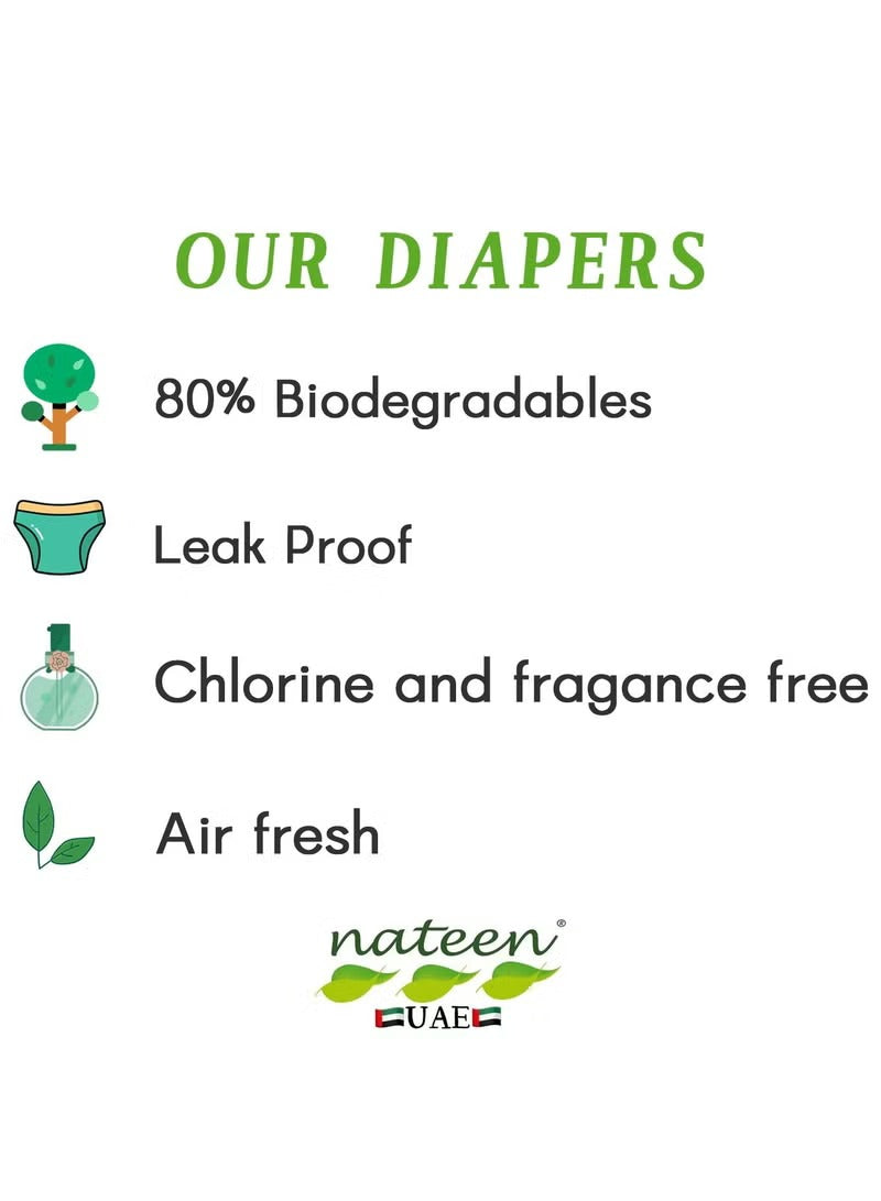 Nateen adult diaper pants medium UAE with 80% biodegradability and leak-proof design