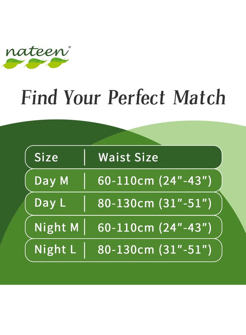 Nateen size guide for adult diaper pants medium UAE with waist measurements provided clearly