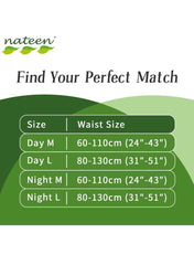 Nateen size guide for adult diaper pants medium UAE with waist measurements provided clearly