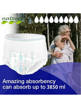 nateen pull-up diaper with absorbency line icons and drop symbol graphics