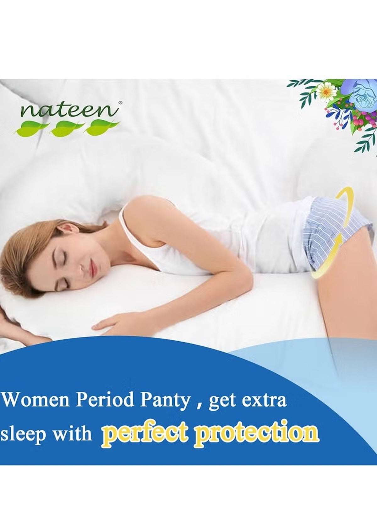 Nateen disposable period pants for women, designed for comfort and protection during sleep