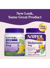 Natrol Kids melatonin gummies bottles, 1 mg, new look two-bottle display